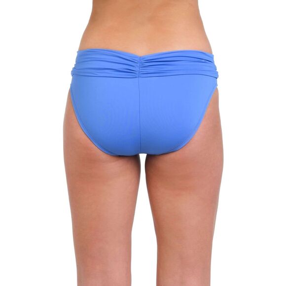 NWT La Blanca Island Goddess Shirred Band Hipster Bikini Bottoms in Chambray 10 - Picture 4 of 12